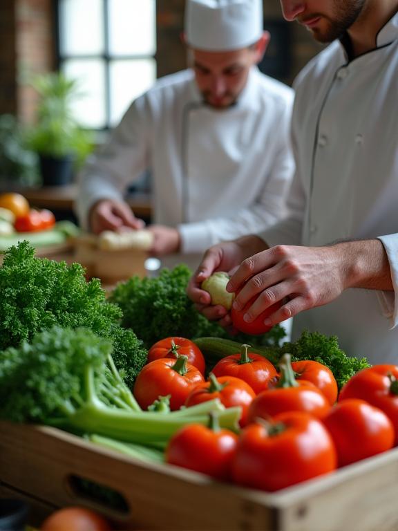 Unser Küchenchef wählt sorgfältig frisches, regionales Gemüse aus.